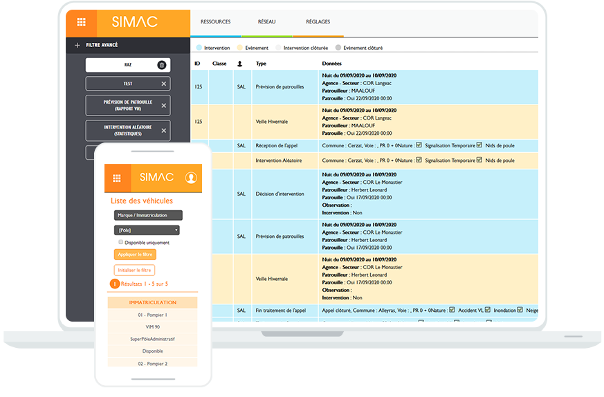 SIMAC, logiciel de gestion des mains courantes